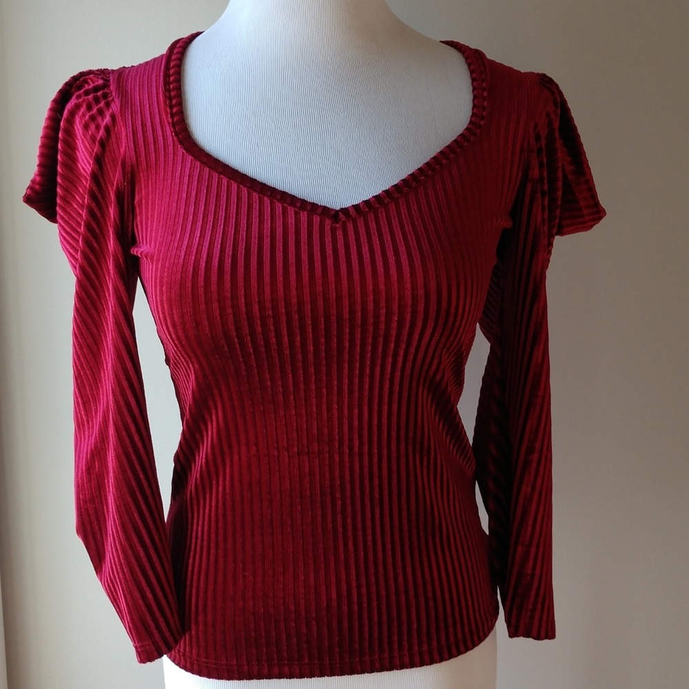 Wine Red Blouse - Picture 11 of 15